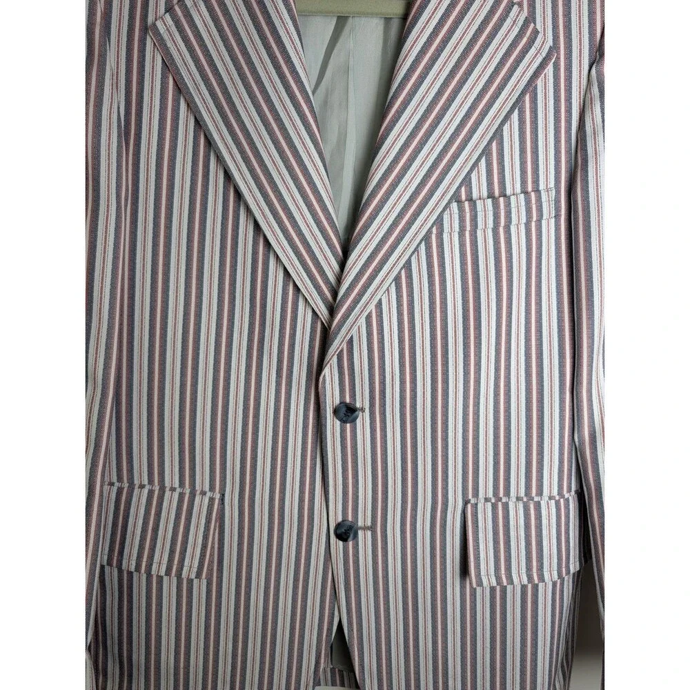 Vintage 1970s Towncraft JC Penny's Blazer 40R Striped Button Sport Coat